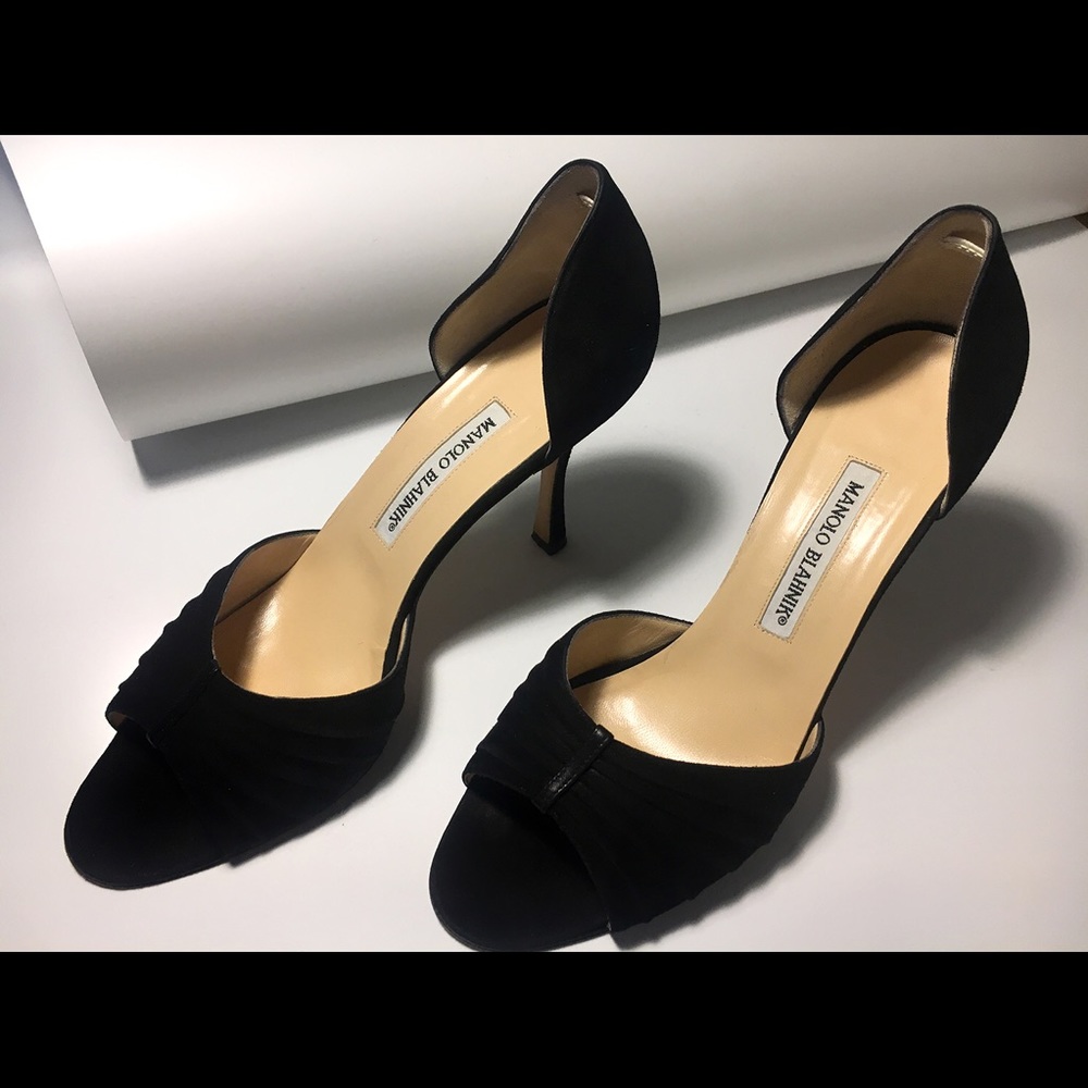 Manolo Blahnik Black Suede Heels